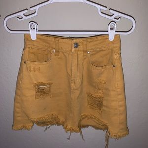 Pacsun yellow ripped skirt